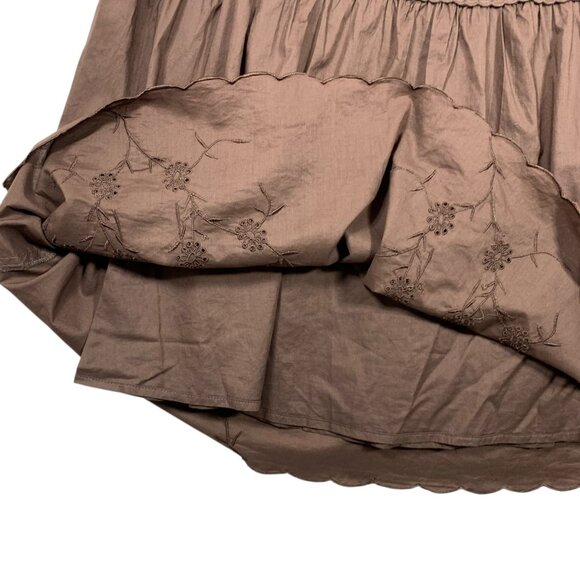 BOHO flared embraided chocolate brown skirt size 8 NAVADA - Picture 7 of 13